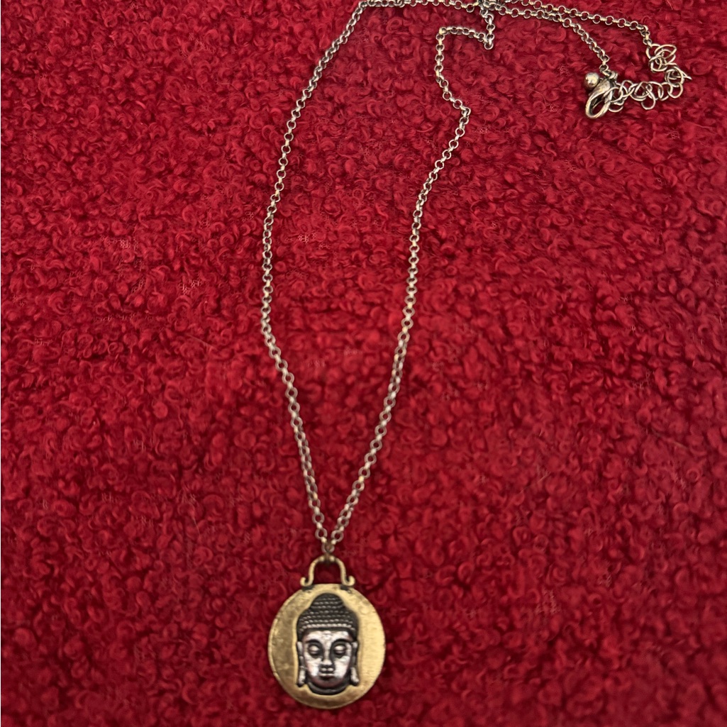 Earthbound Gold Buddha Medallion Necklace